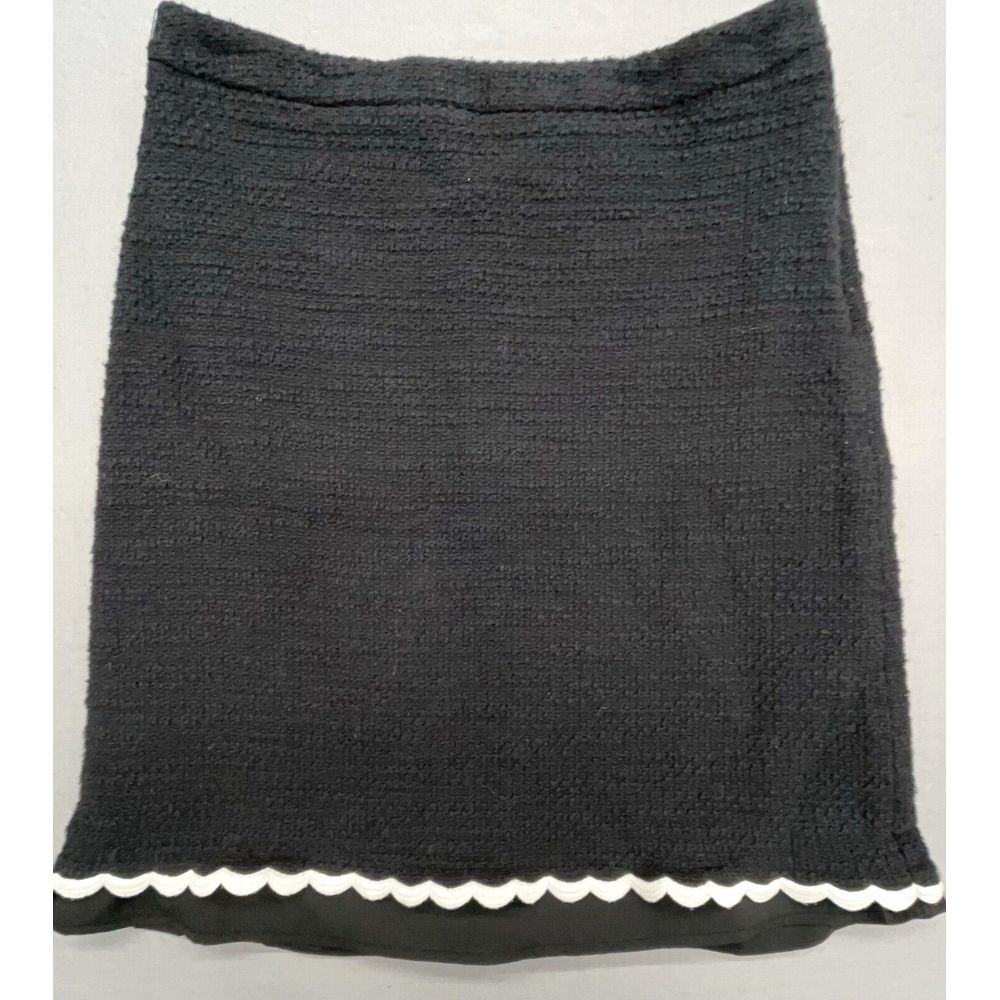 Talbots Skirt 8 Black A Line Above Knee Cotton Lined Career Preppy Casual
